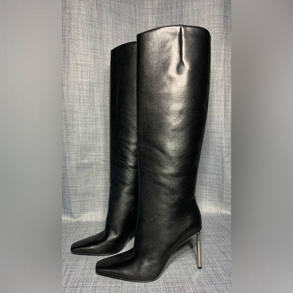 Off-White Nappa High Allen Boot Black Silver Size EU 39 - Picture 5 of 8